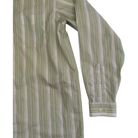 L.L. Bean Men's Size L Tall Button Up Striped Wrinkle Stain Resistant Shirt - Picture 10 of 14
